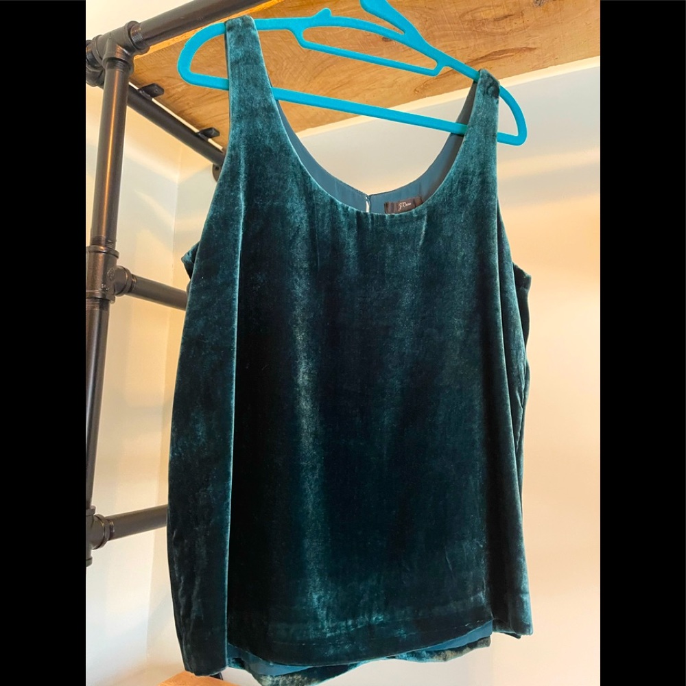 JCrew Velvet Cami in Spruce Green